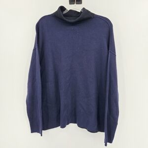 Everlane Turtleneck Knit Sweater Womens Size Large Long Sleeve Navy Blue Black